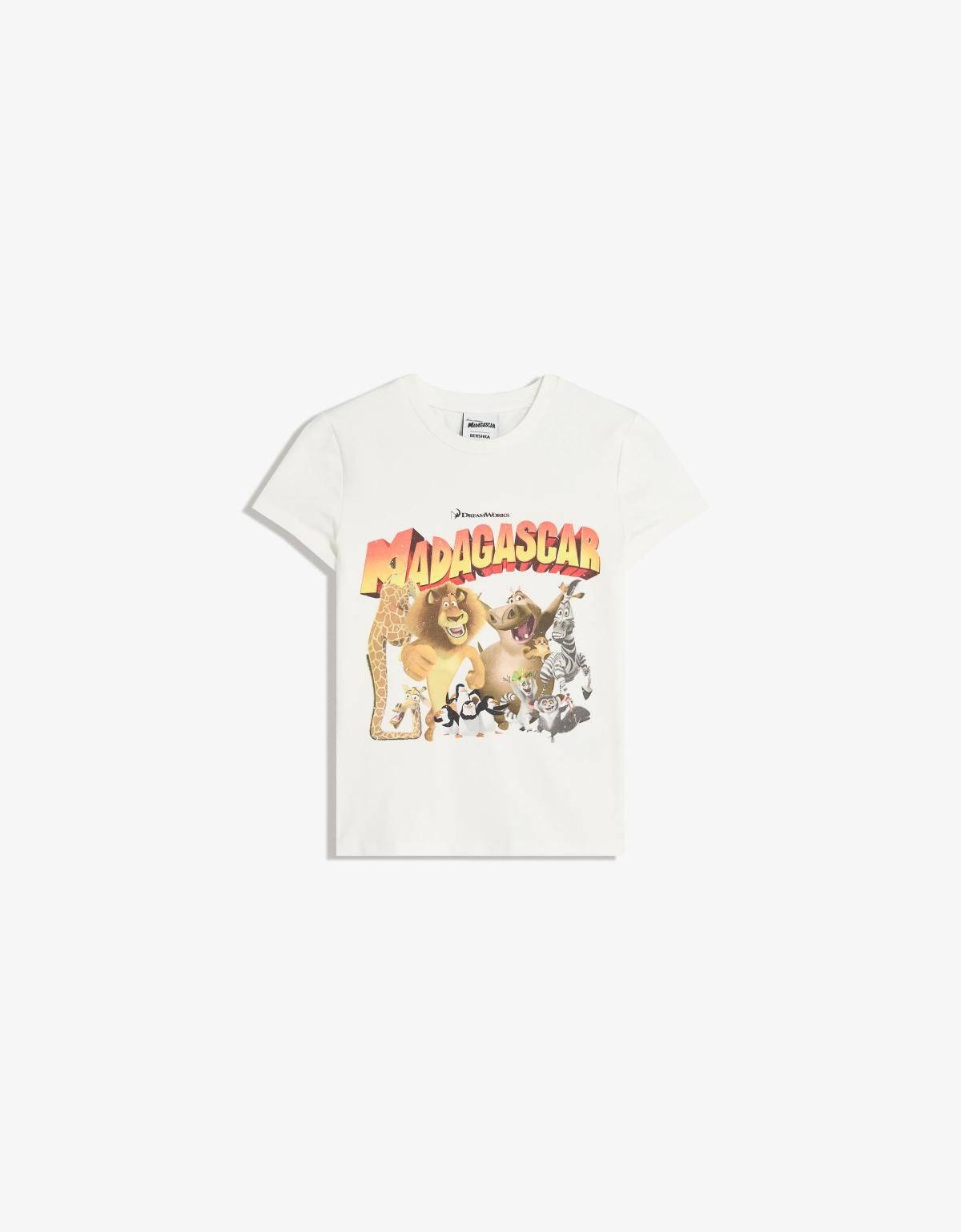 버쉬카 마다가스카르 프린트 반팔 티셔츠 7831/071 OFF WHITE - 상품 이미지