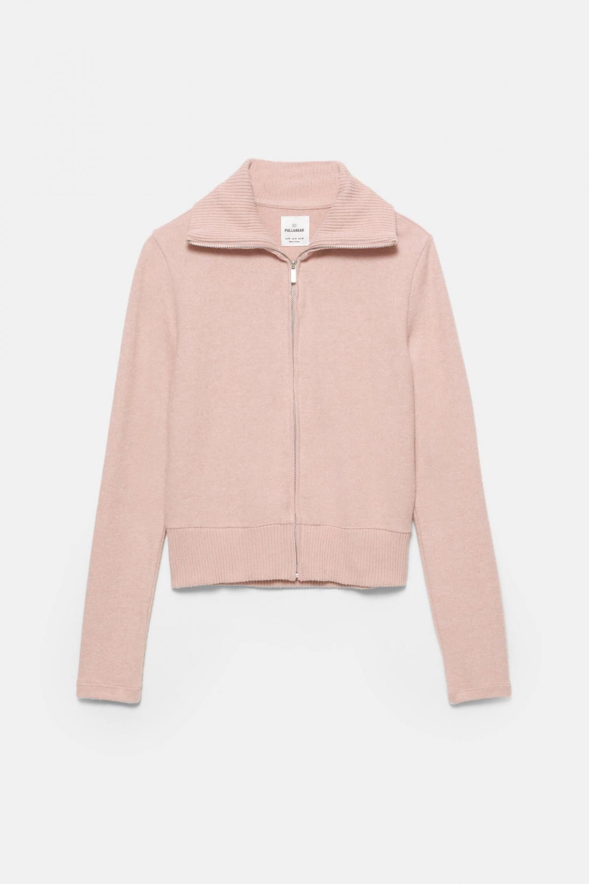 풀앤베어 소프트터치 페일핑크 집업 니트 가디건 7553/360 PINK - 메인 이미지