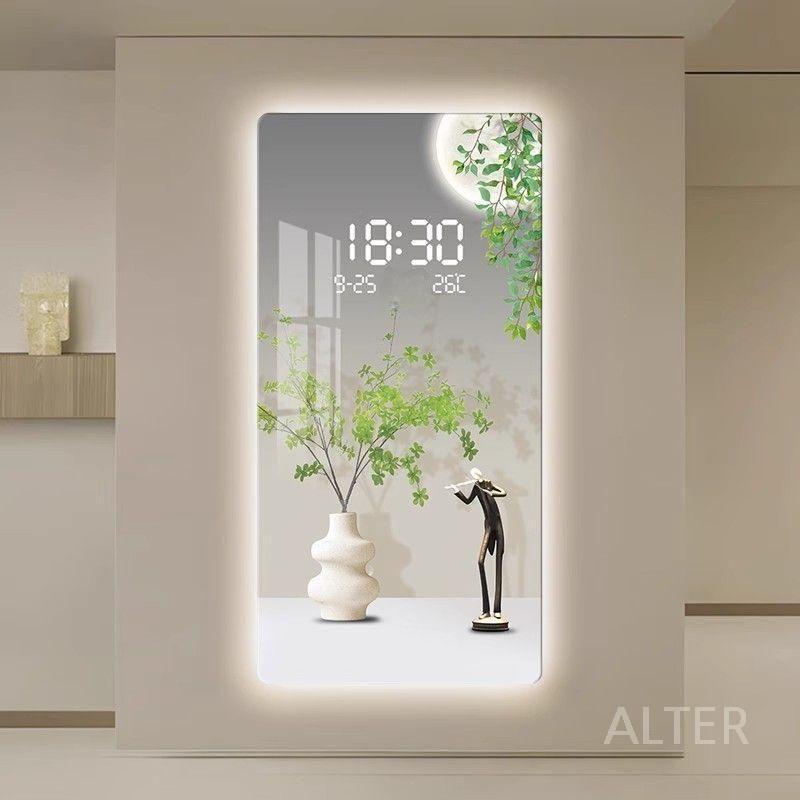LED 디지털 벽시계 현관 그림 카페 식물 레스토랑 이사 집들이 A 골드 프레임 50x100cm - 상세 이미지 3
