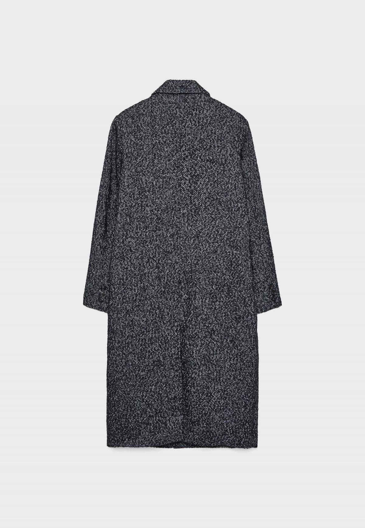 스트라디바리우스 오버사이즈 헤링본 더블 코트 8601/766 BLACK - 상세 이미지 3