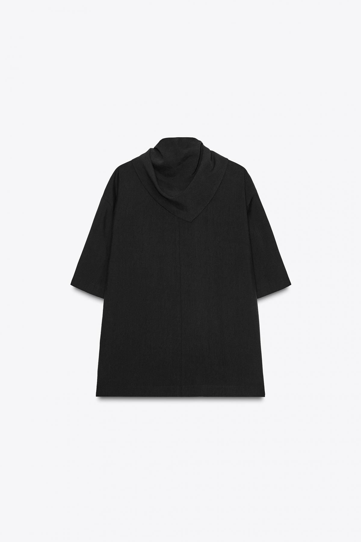 자라 테크니컬 라운드넥 스카프 블라우스 4043/251 BLACK - 상세 이미지 5
