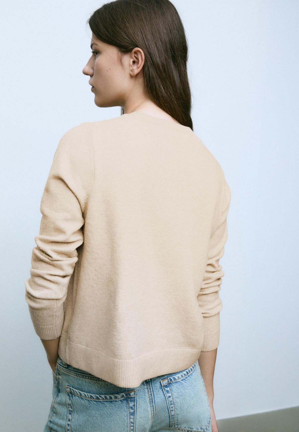 스트라디바리우스 소프트터치 라운드넥 버튼업 베이직 니트 카디건 5034/465 BEIGE - 상세 이미지 5