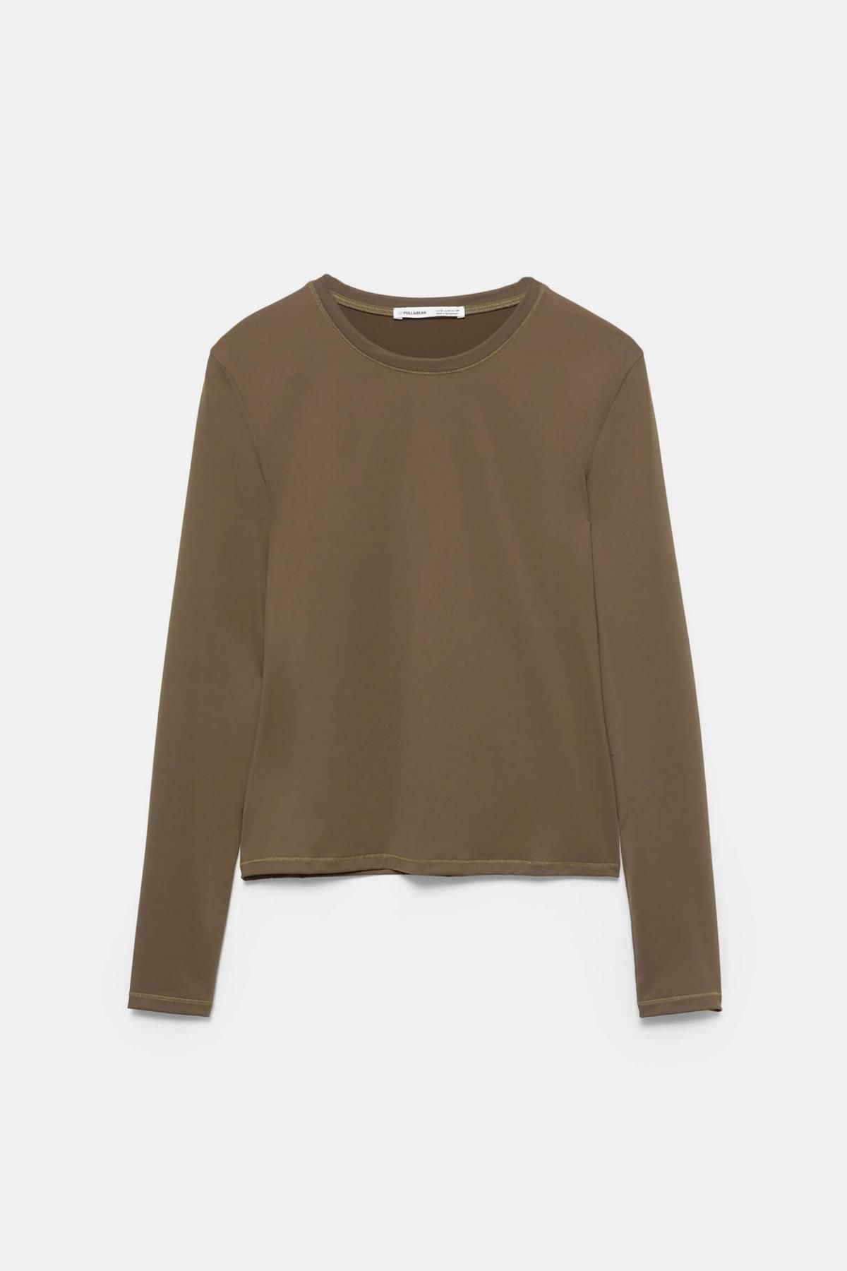 풀앤베어 테크니컬 폴리아미드 라운드넥 긴팔 티셔츠 7152/307 BROWN - 상품 이미지