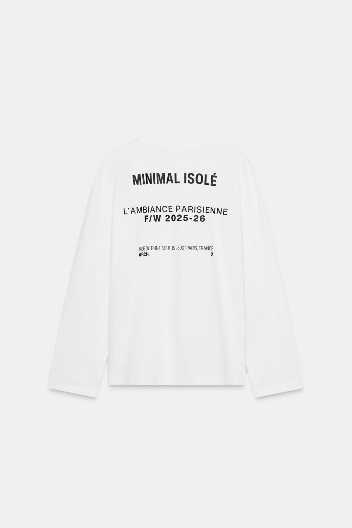 자라 미니멀 라운드넥 레터링 긴팔 티셔츠 0264/816 WHITE - 상세 이미지 4