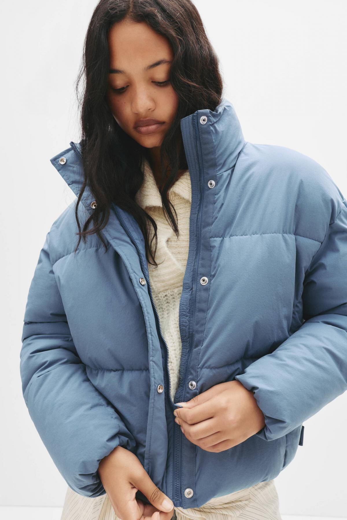 풀앤베어 테크니컬 하이넥 숏 패딩 재킷 7700/313 MEDIUM BLUE - 상세 이미지 4