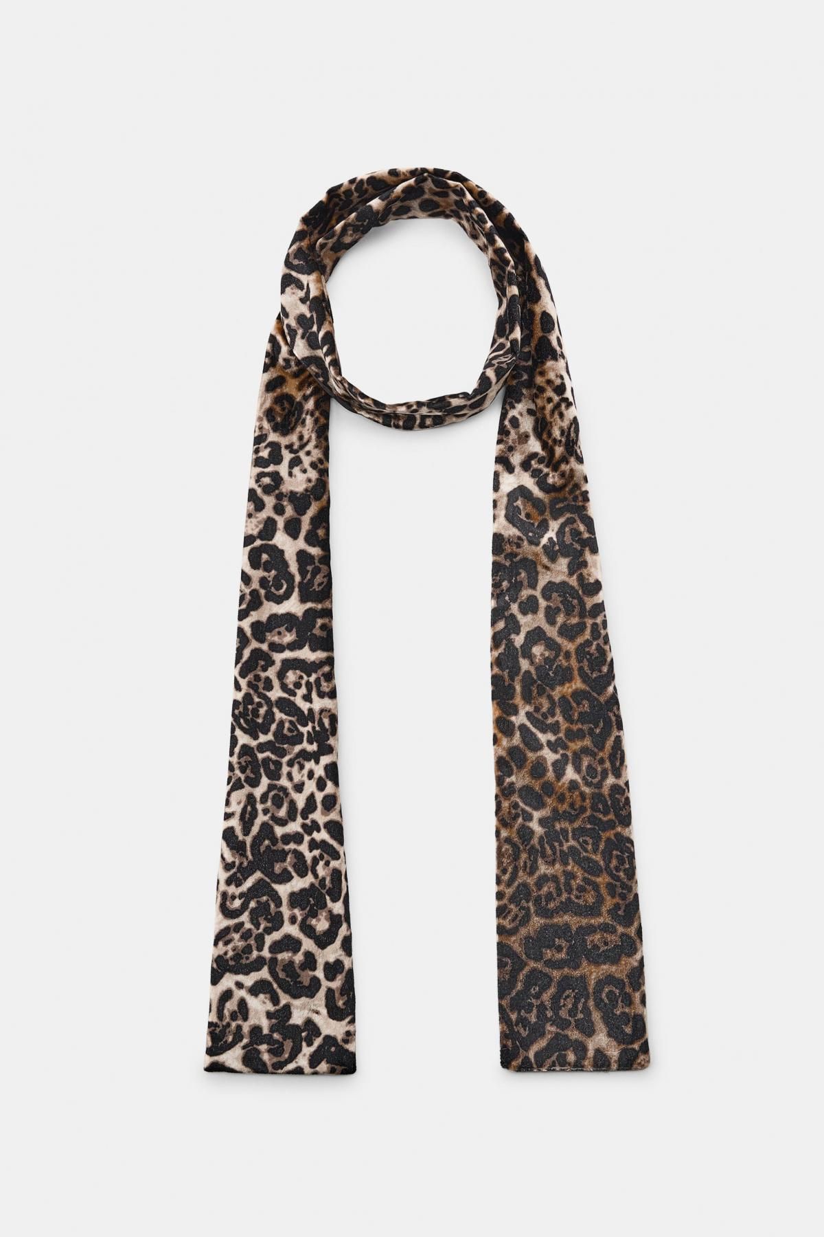 자라 애니멀프린트 벨벳 스카프 5344/205 LEOPARD - 메인 이미지