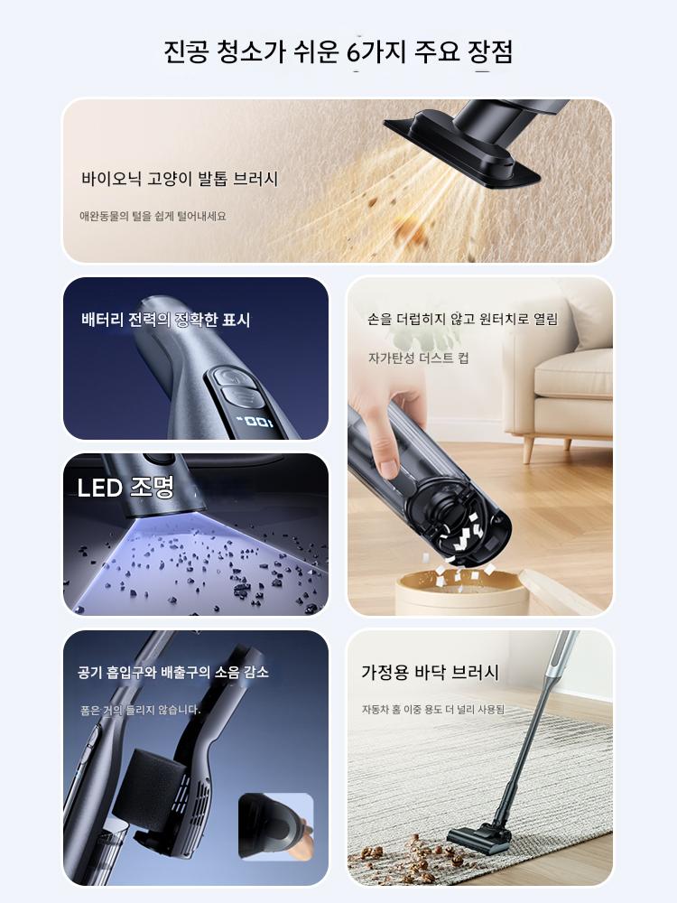 고양이털흡입기 강아지 고양이 진공 털흡입기 실내 무선 진공 청소기 기본형 세트 이미지 6