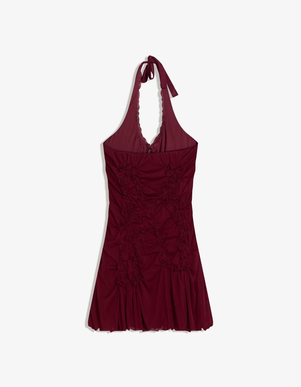 버쉬카 레이스 셔링 미니 원피스 5759/080 MAROON - 상세 이미지 2