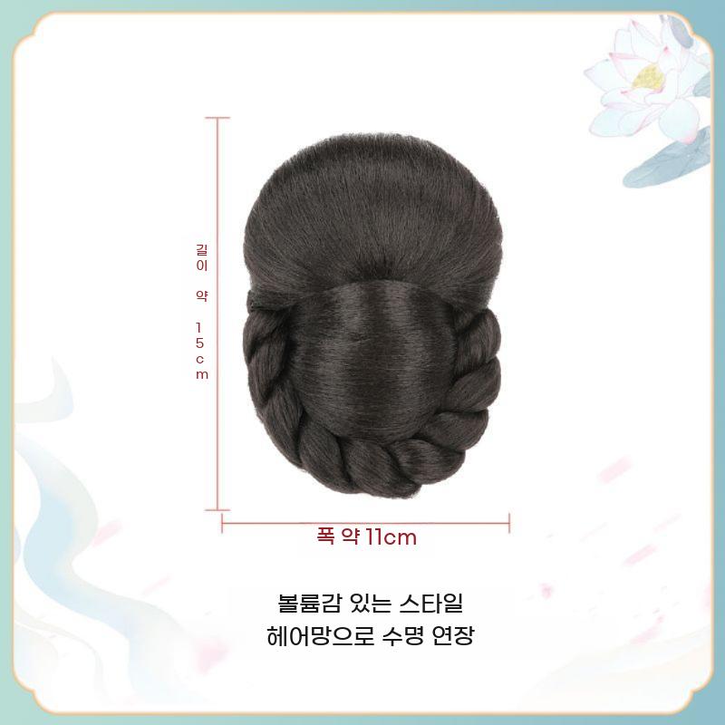 올림머리 가발 전통 중전 헤어 머리 촬영 헤어피스 왕비 - 상세 이미지 2