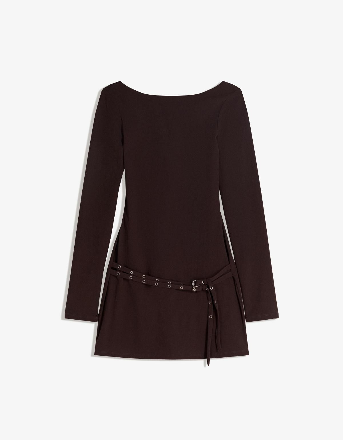 버쉬카 미니멀 벨트 미니 원피스 5607/173 BROWN - 상품 이미지