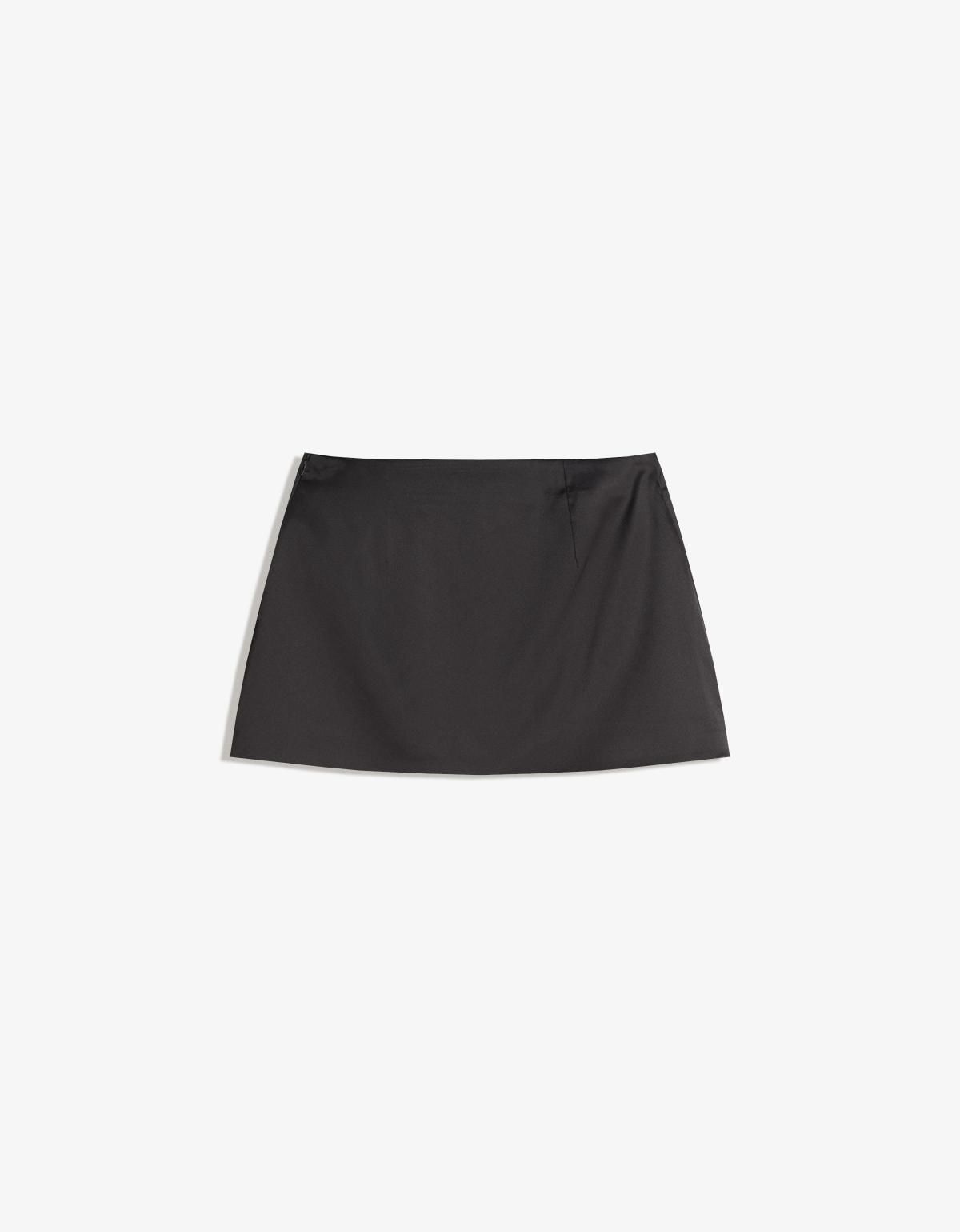 버쉬카 플로럴 새틴 블랙 미니 스커트 6184/710 BLACK - 상세 이미지 5