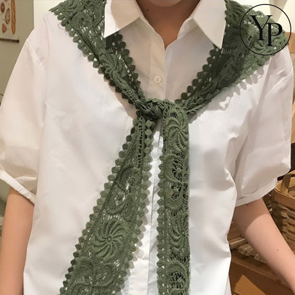레이스 어깨숄 가디건 케이프 여름 페이크숄 스카프 여자 망토 자수 펀칭 레이어드 - 상품 이미지
