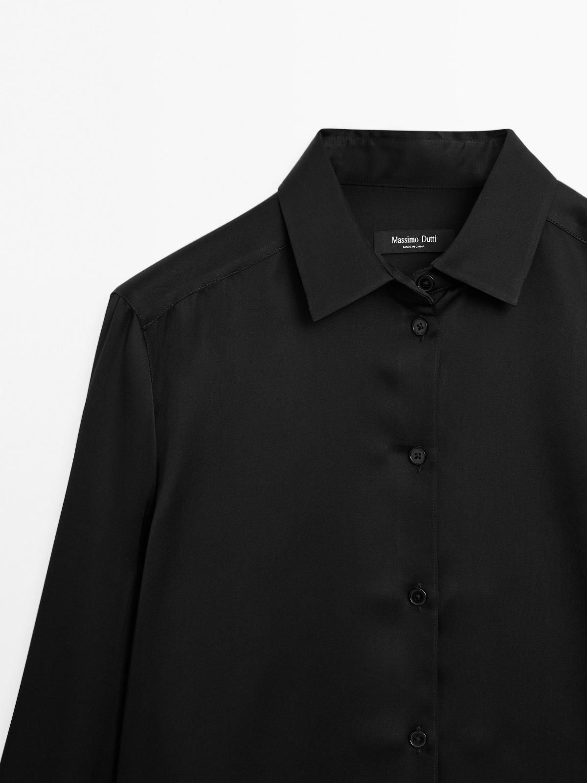 마시모두띠 블랙 플루이드 새틴 긴팔 셔츠 5150/950 BLACK - 상세 이미지 4