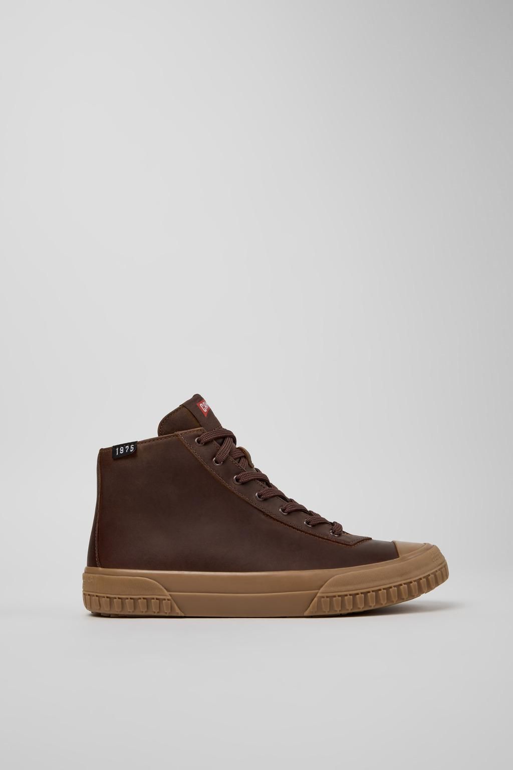 캠퍼 프리미엄 카프스킨 브라운 하이탑 스니커즈 Camaleon K400614-010 BROWN - 상품 이미지