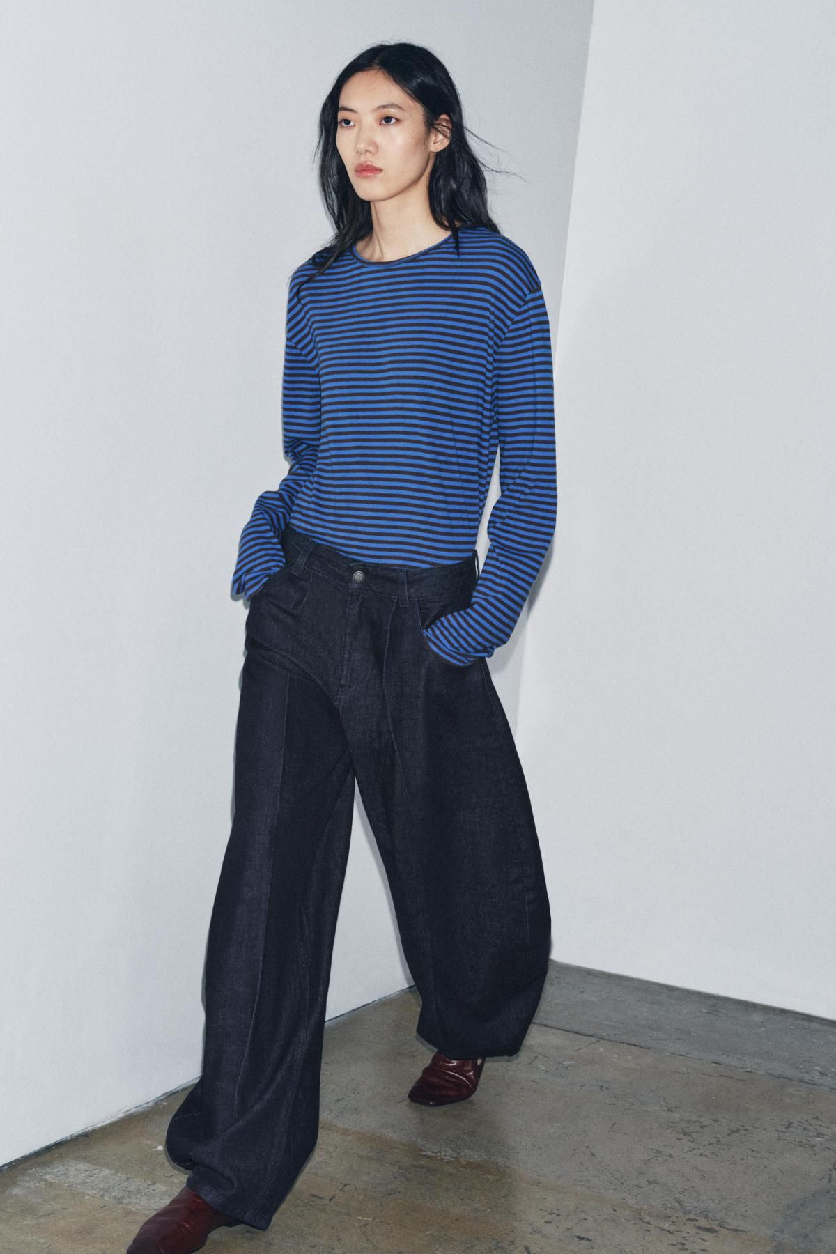 자라 트렌디 와이드핏 데님 벌룬 진 9632/260 BLUE - 상세 이미지 2