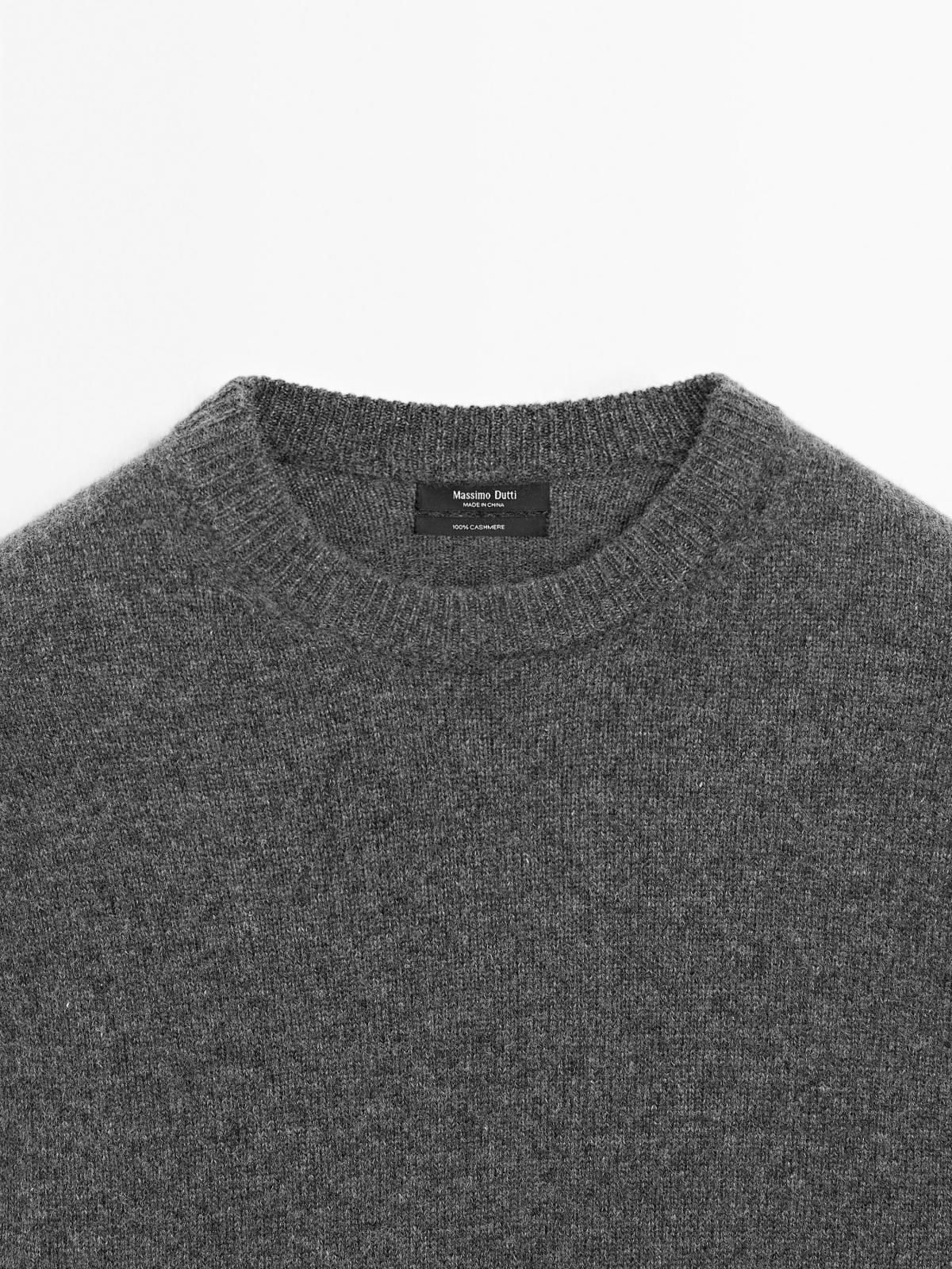 마시모두띠 100 캐시미어 오버핏 크루넥 엘보패치 스웨터 5607/565 MEDIUM GREY 이미지 8