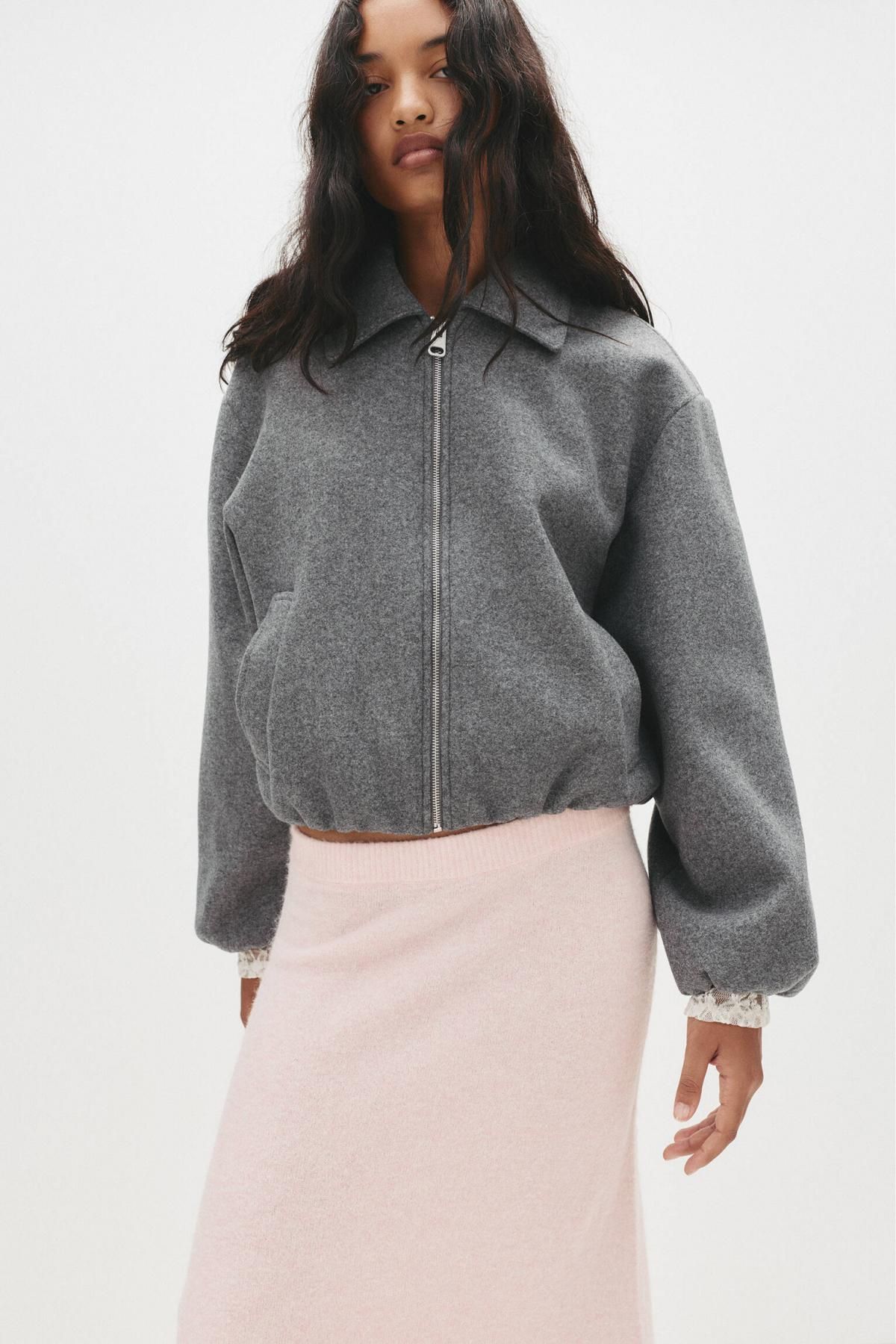 풀앤베어 테크니컬 벌룬핏 클로스 봄버 재킷 7700/356 MEDIUM GREY - 상세 이미지 3