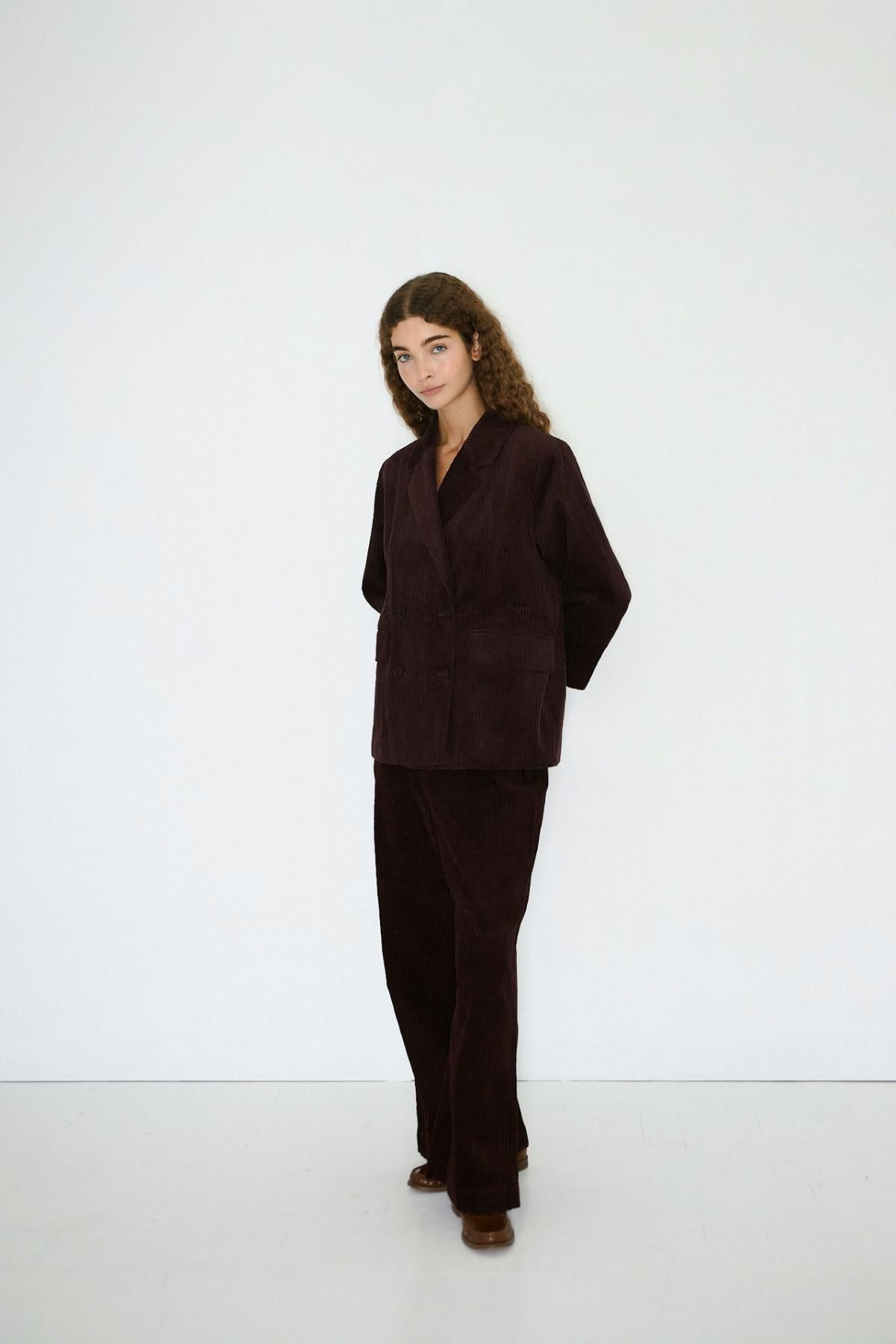 타이니코튼 버건디 코듀로이 와이드 팬츠 AW25-628P19 BURGUNDY - 상세 이미지 5