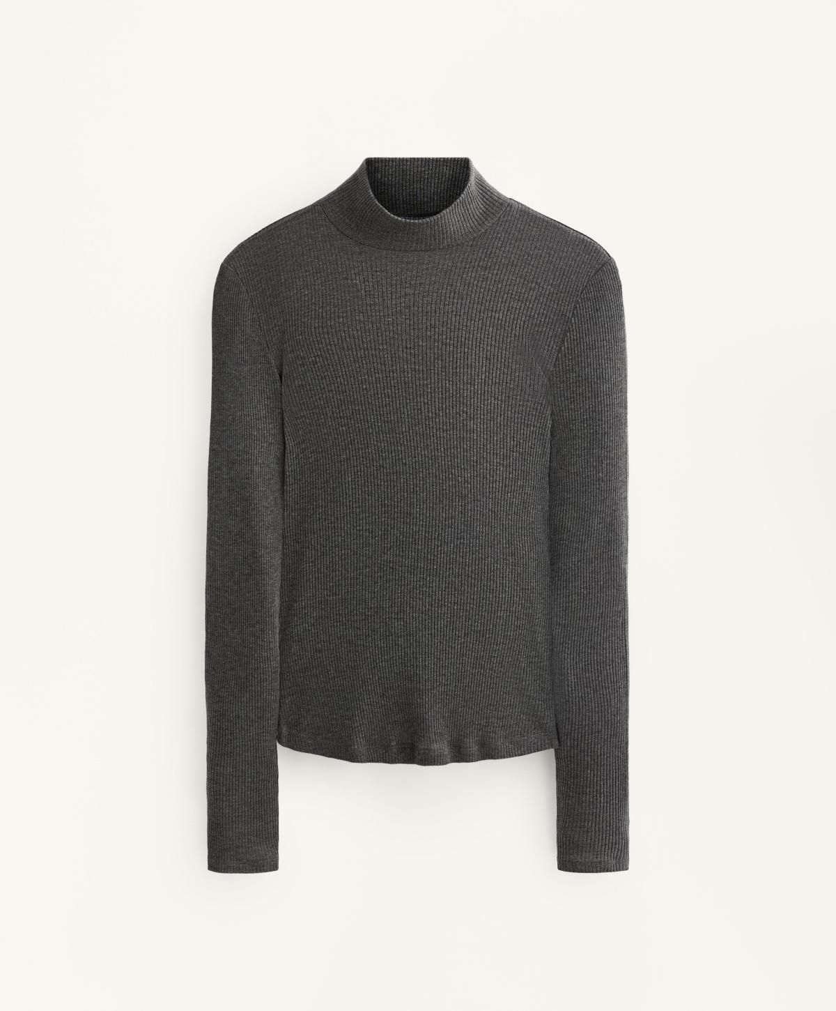 오이쇼 라이오셀 하이넥 골지 긴팔 티셔츠 0248/789 ASPHALTGREY - 메인 이미지