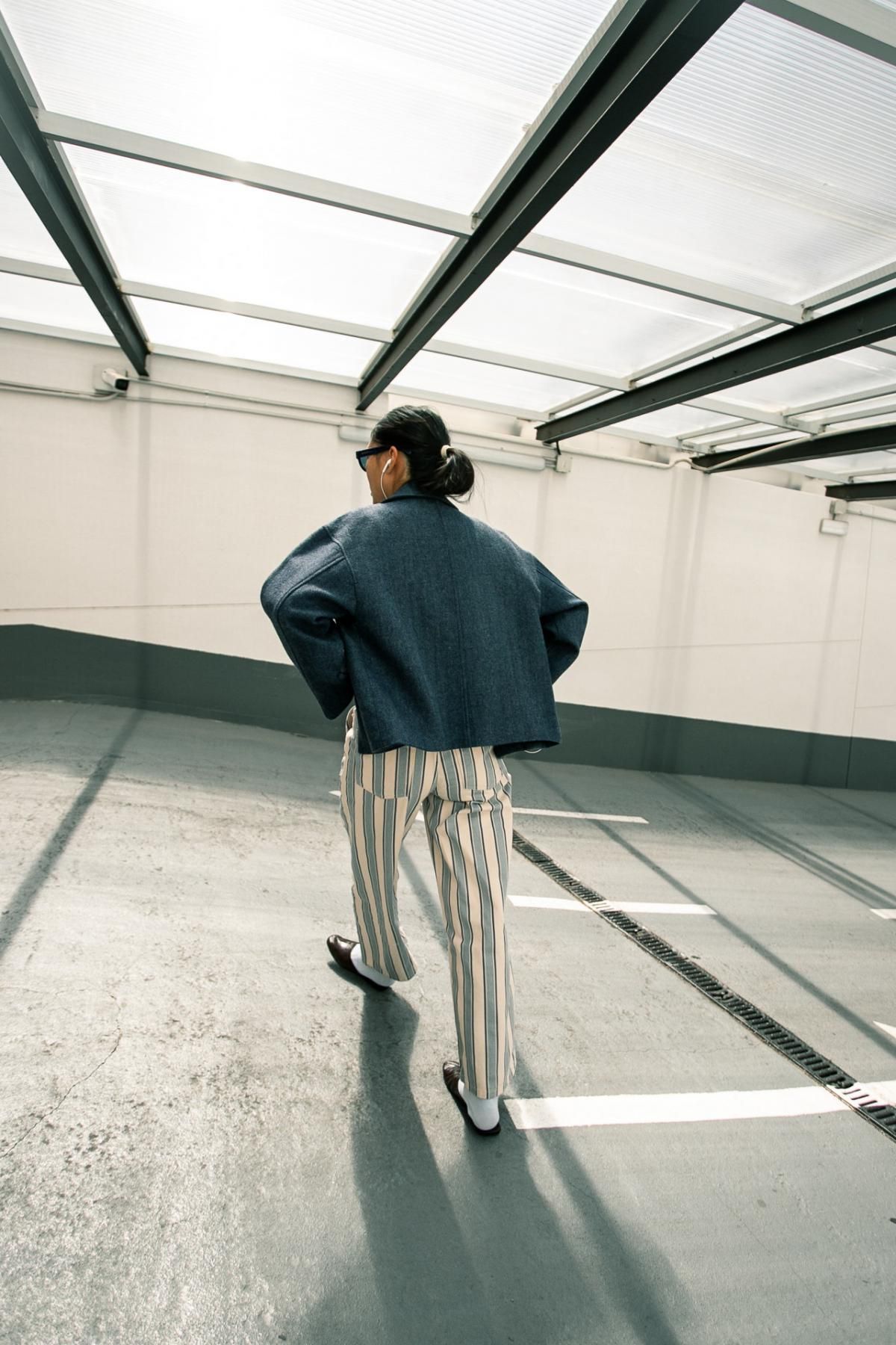 타이니코튼 다크바닐라 스트라이프 와이드 팬츠 AW25-648R01 DARK VANILLA - 상세 이미지 3