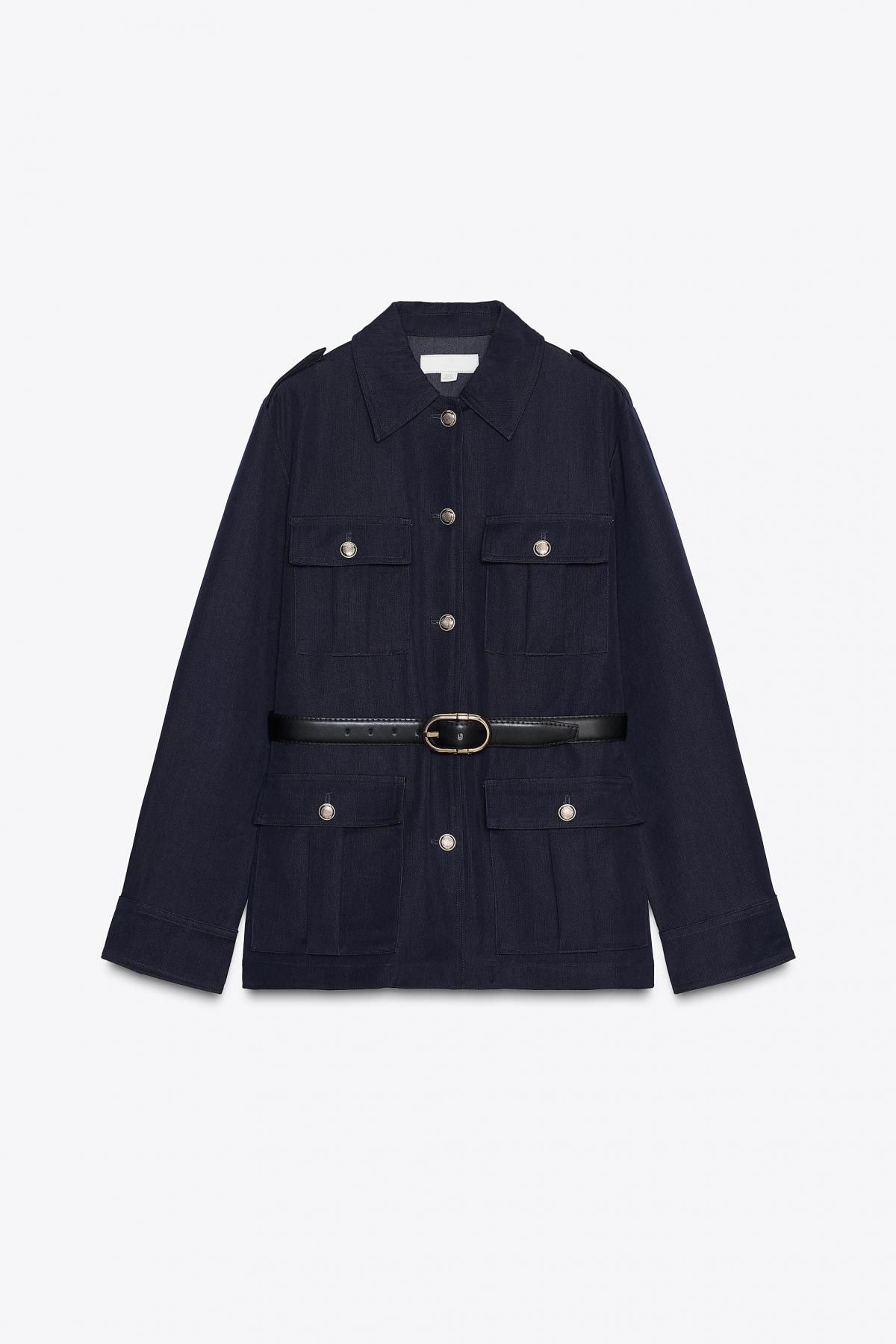 자라 벨티드 테크니컬 패치포켓 유틸리티 재킷 4387/487 NAVY BLUE - 메인 이미지