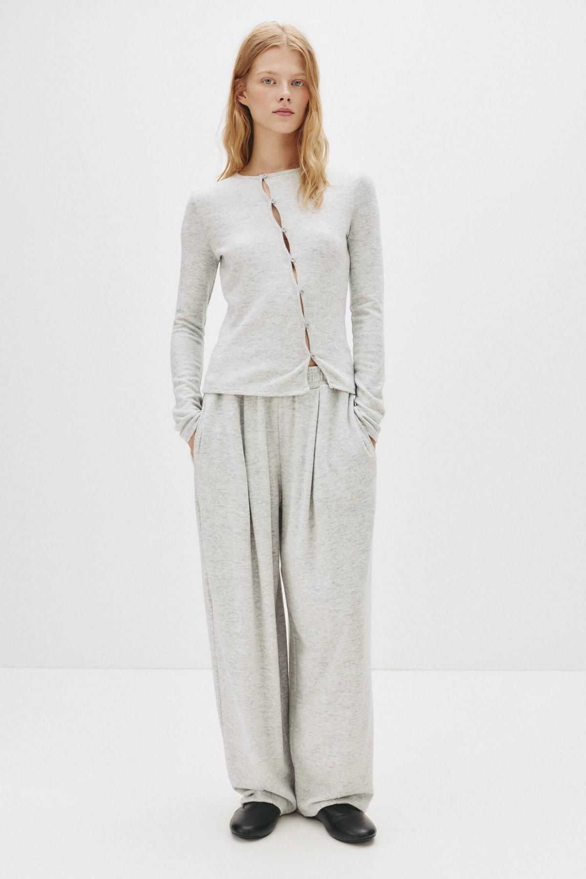 풀앤베어 소프트터치 버튼 라운드넥 긴팔 티셔츠 7152/337 GREY MARL - 상세 이미지 5