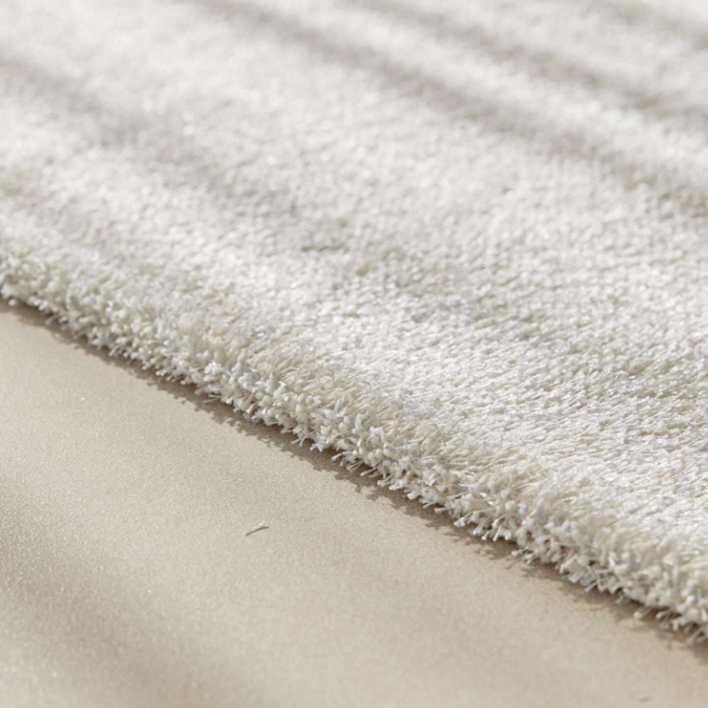 먼지없는 워셔블 장모 온감 러그 대형 거실 침실 원룸 실루엣 크림, 원형 200