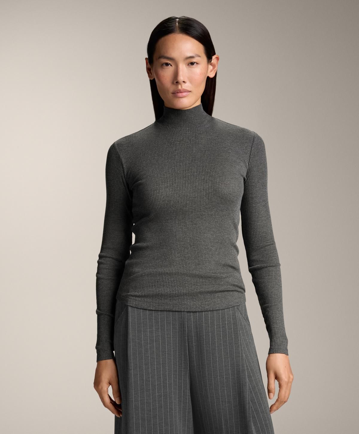 오이쇼 라이오셀 하이넥 골지 긴팔 티셔츠 0248/789 ASPHALTGREY - 상세 이미지 2
