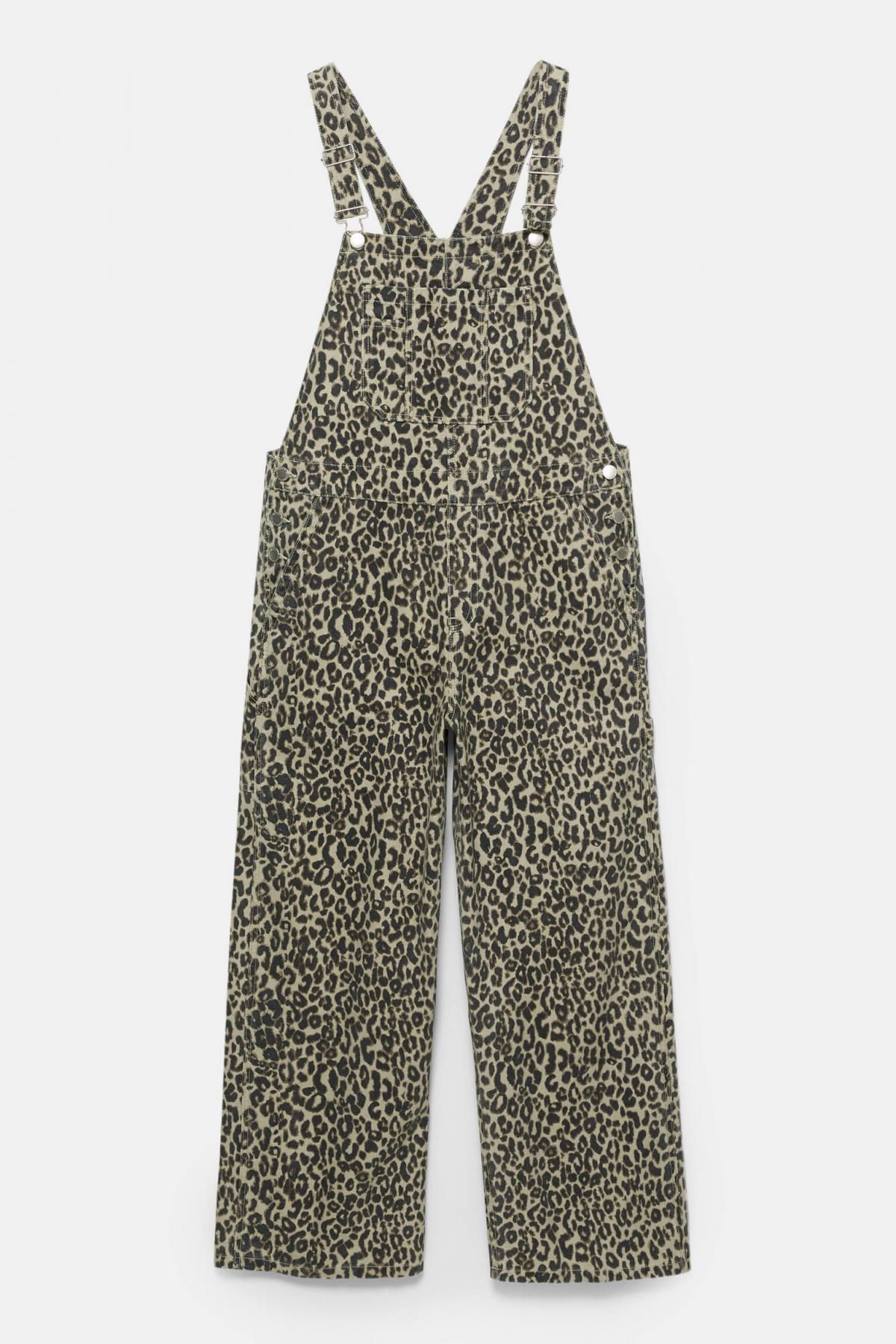 풀앤베어 애니멀패턴 레오파드 코튼 카펜터 오버롤 7638/304 LEOPARD - 상품 이미지
