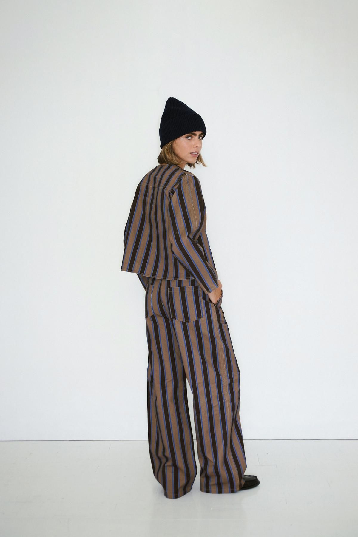 타이니코튼 스트라이프 테크니컬 모카 코튼 재킷 AW25-646S37 ONE COLOR - 상세 이미지 4