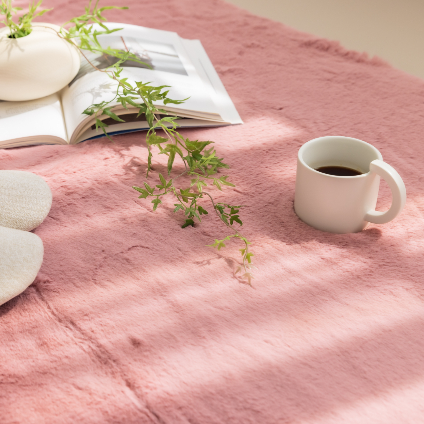 먼지없는 워셔블 장모 온감 러그 대형 거실 침실 원룸 에코퍼 핑크, 원형 170