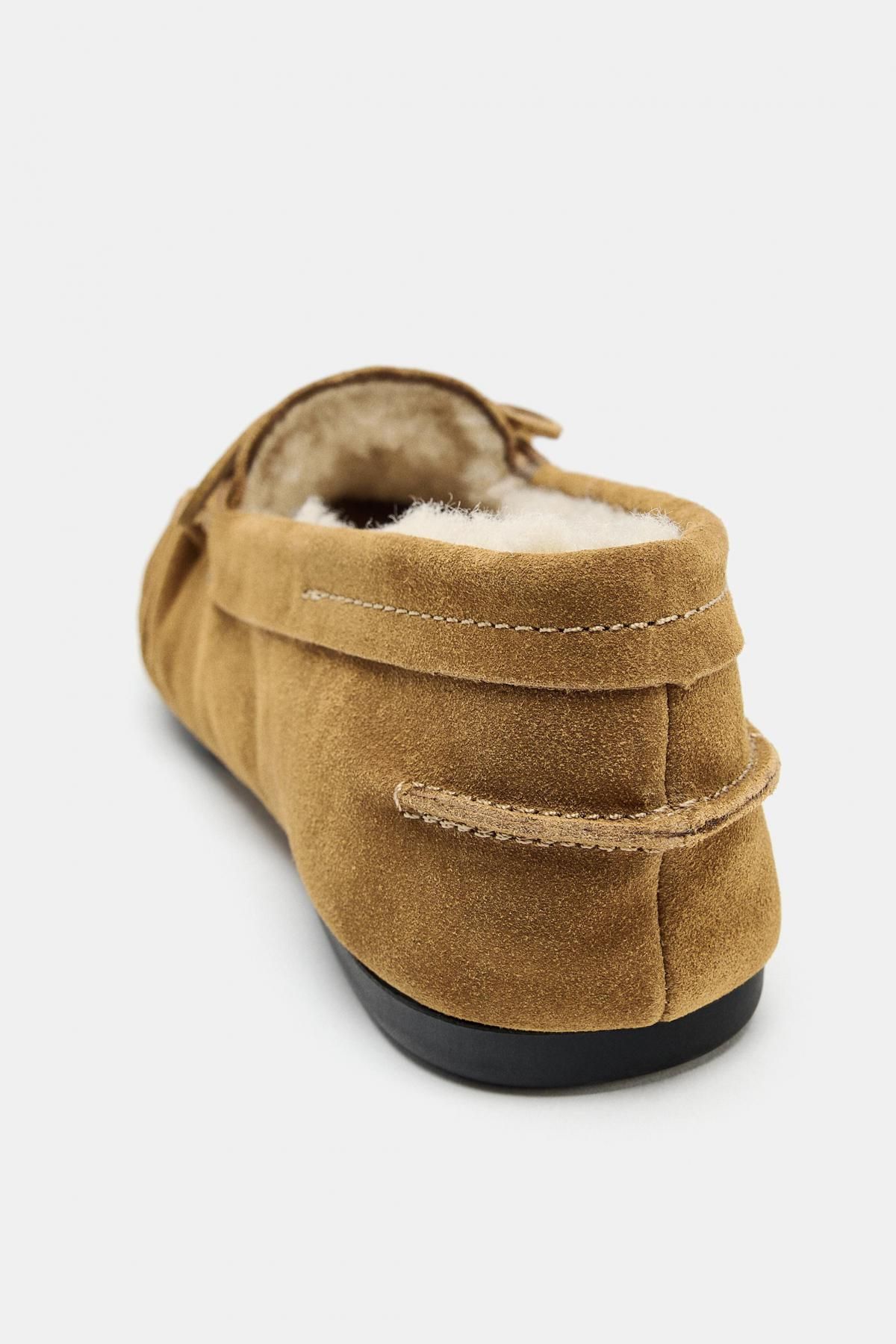 자라 스웨이드 퍼 안감 태슬 로퍼 1547/610 BEIGE - 상세 이미지 4