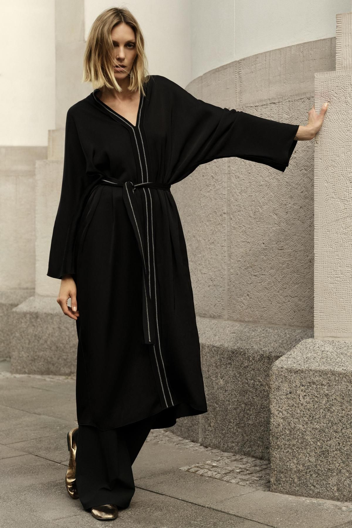 자라 테크니컬 스티치 롱 튜닉 원피스 8957/100 BLACK - 상세 이미지 2