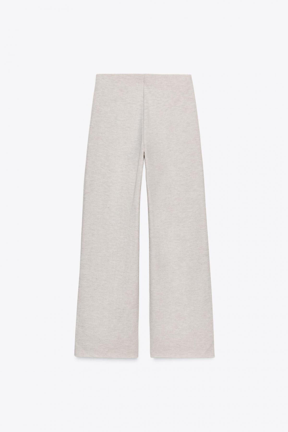 자라 소프트터치 하이웨이스트 팔라초 와이드 팬츠 5039/223 BEIGE MARL - 상세 이미지 5