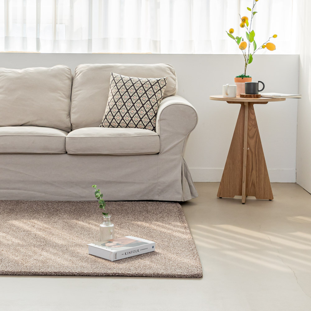 먼지없는 워셔블 장모 온감 러그 대형 거실 침실 원룸 노바 커피브라운, 100x150