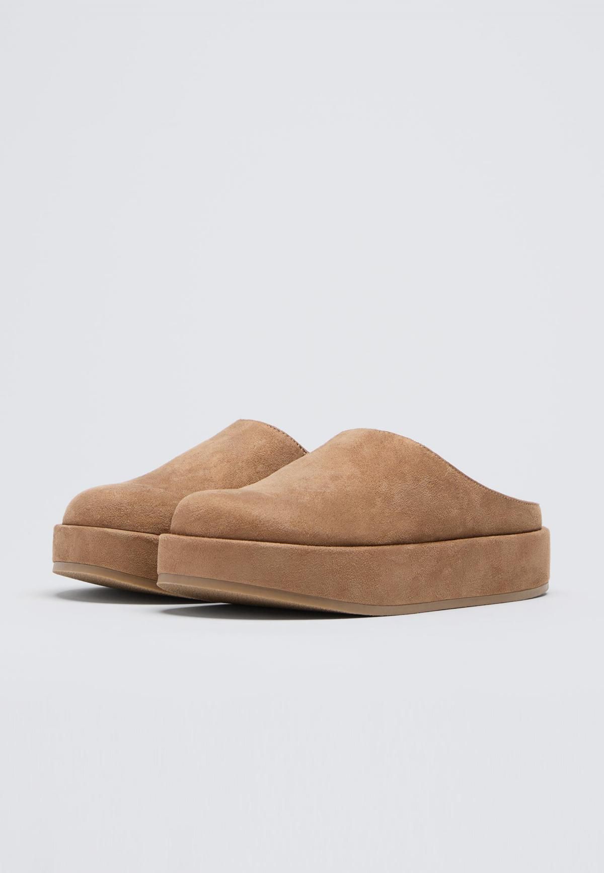 스트라디바리우스 베이지 플랫폼 레더이펙트 뮬 클로그 슈즈 9642/678 BEIGE - 상세 이미지 5