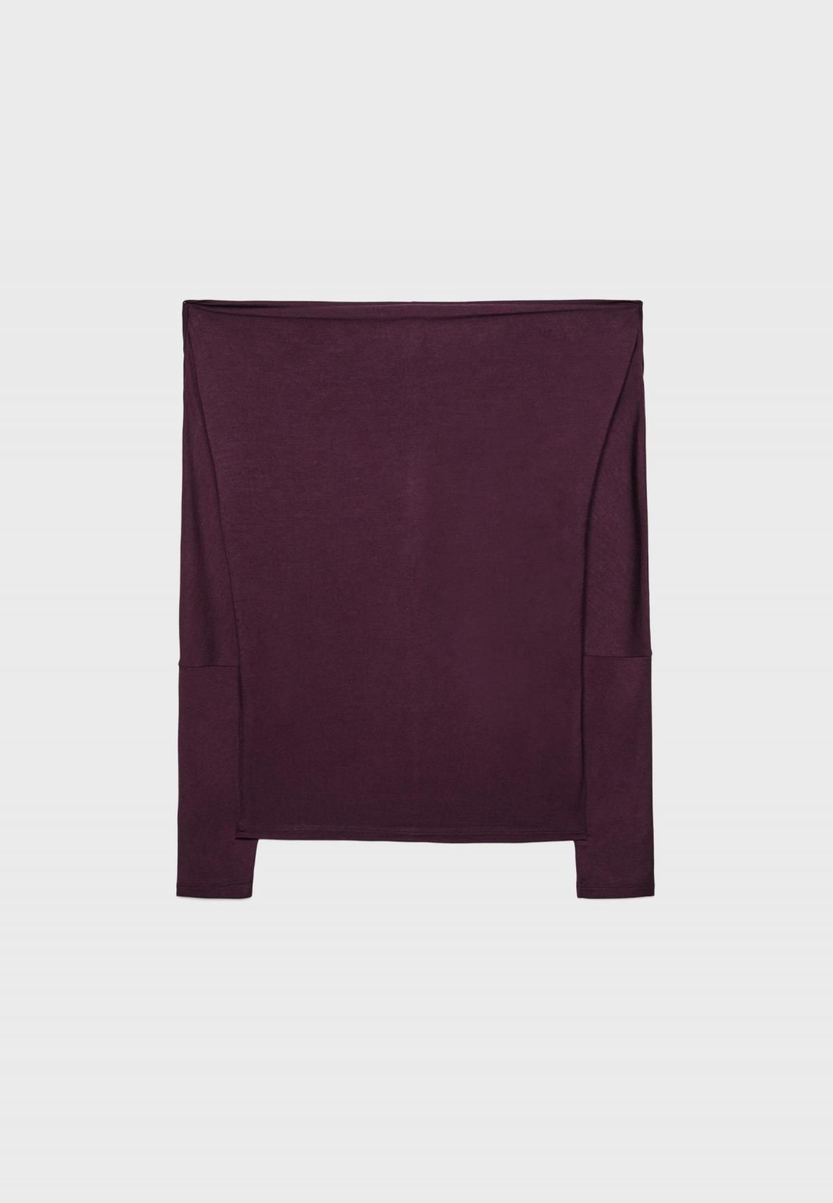 스트라디바리우스 모달블렌드 루즈핏 비대칭넥 긴팔 티셔츠 6681/966 PURPLE - 상품 이미지