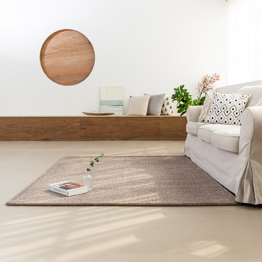 먼지없는 워셔블 장모 온감 러그 대형 거실 침실 원룸 노바 커피브라운, 100x150