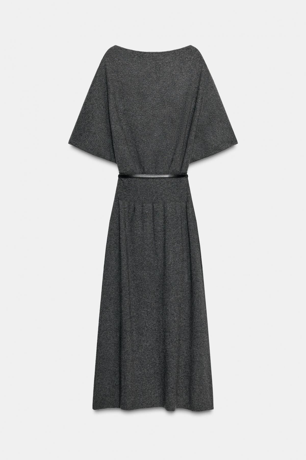 자라 미니멀 니트 벨트 미디 원피스 5536/122 DARK GREY - 상세 이미지 5