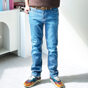 남자 기모 청바지 겨울 데님팬츠 융털 빅사이즈 바지 착용 후기 | 사이즈/핏 총정리 - 상품 이미지 2