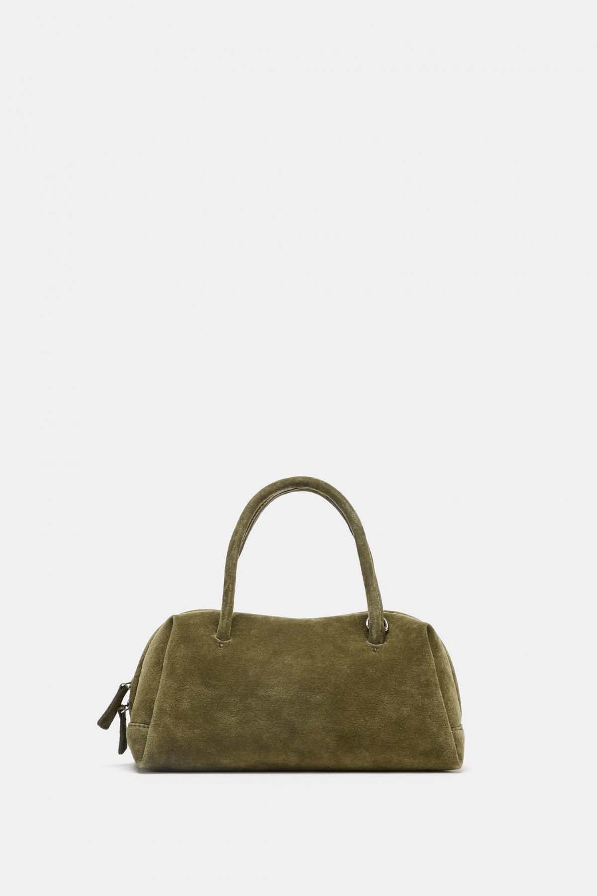 자라 스플릿 스웨이드 베이직 볼링백 6552/610 KHAKI GREEN - 메인 이미지