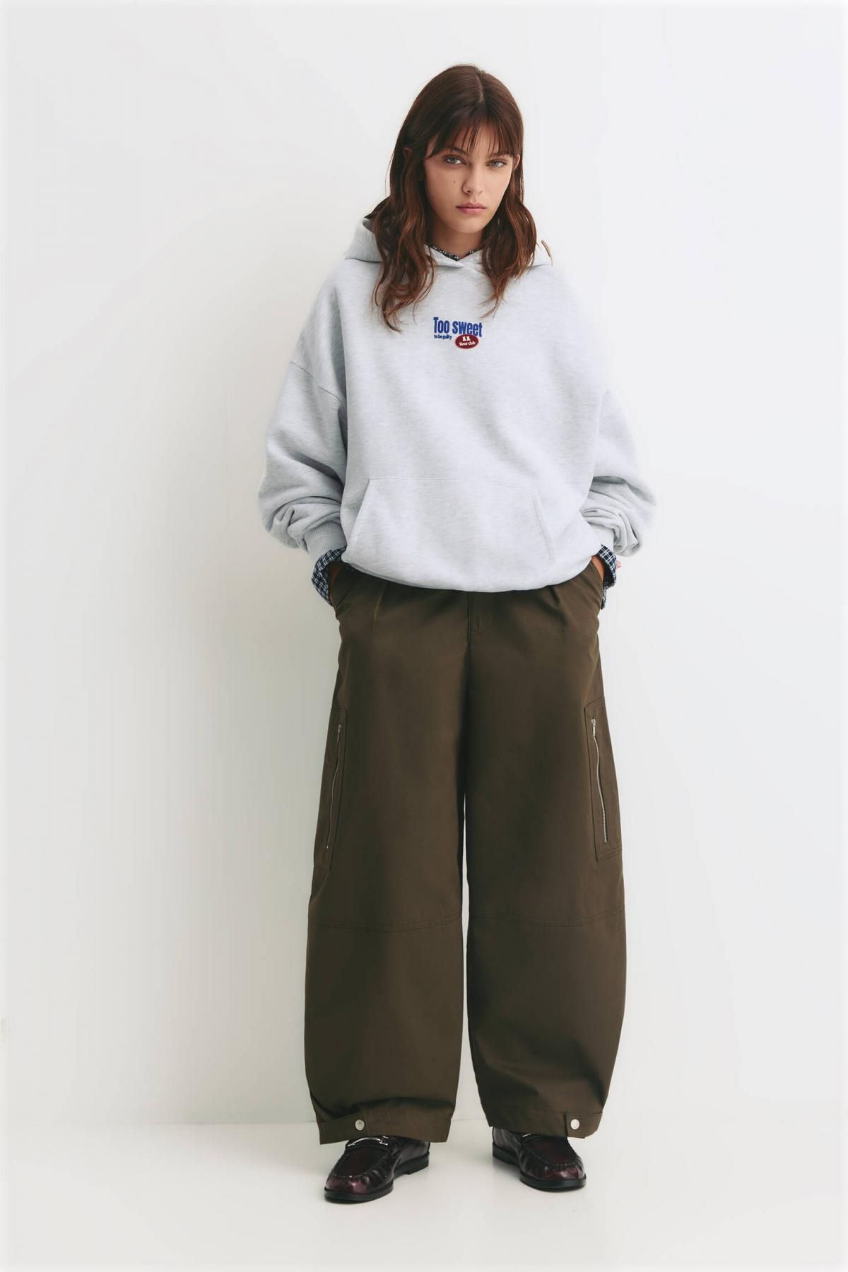 풀앤베어 오버핏 베어 그래픽 코튼블렌드 그레이 후드티 7560/362 GREY MARL - 상세 이미지 5