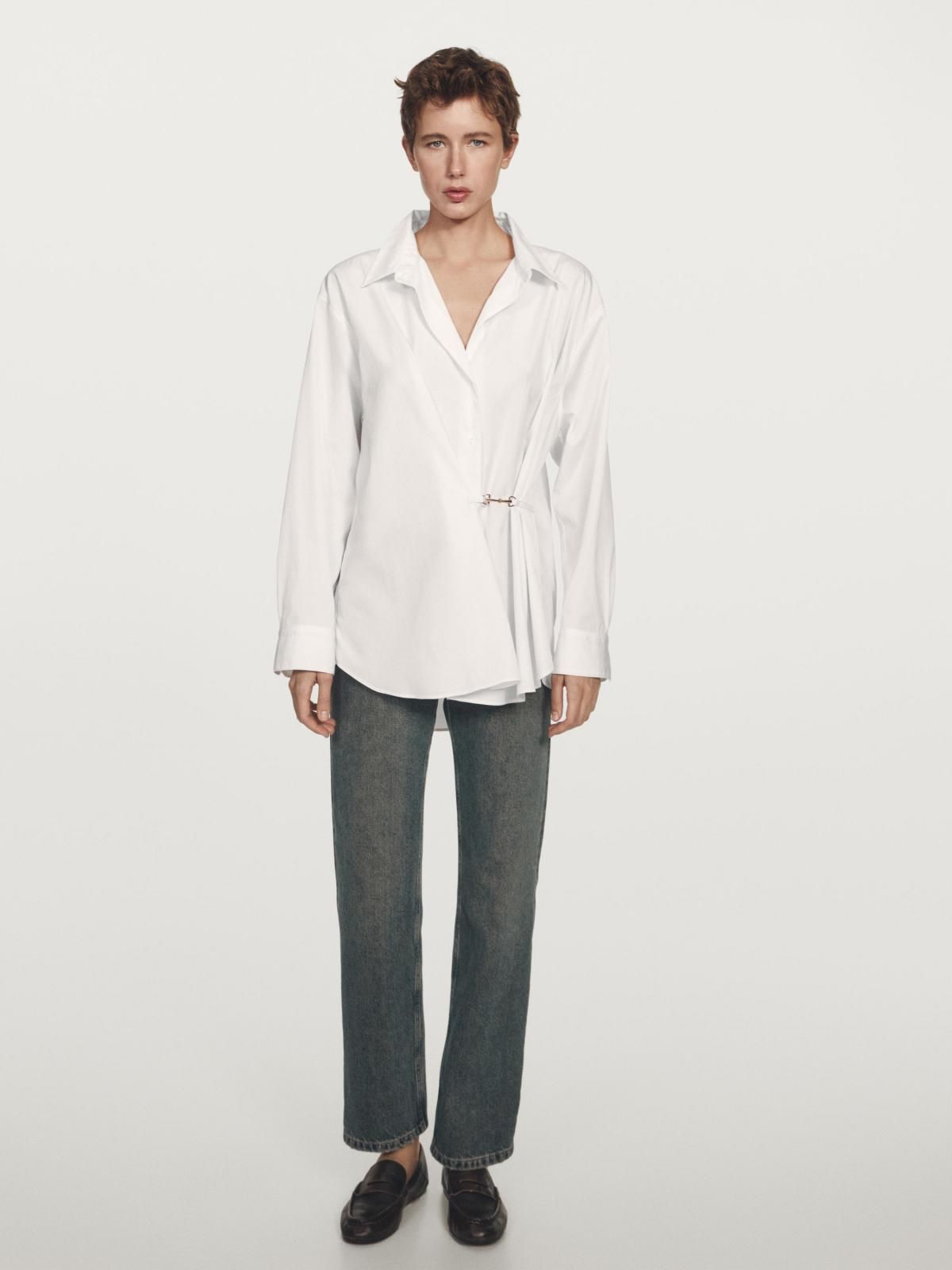 마시모두띠 메탈릭 디테일 코튼 포플린 긴팔 셔츠 5163/963 WHITE - 상세 이미지 2