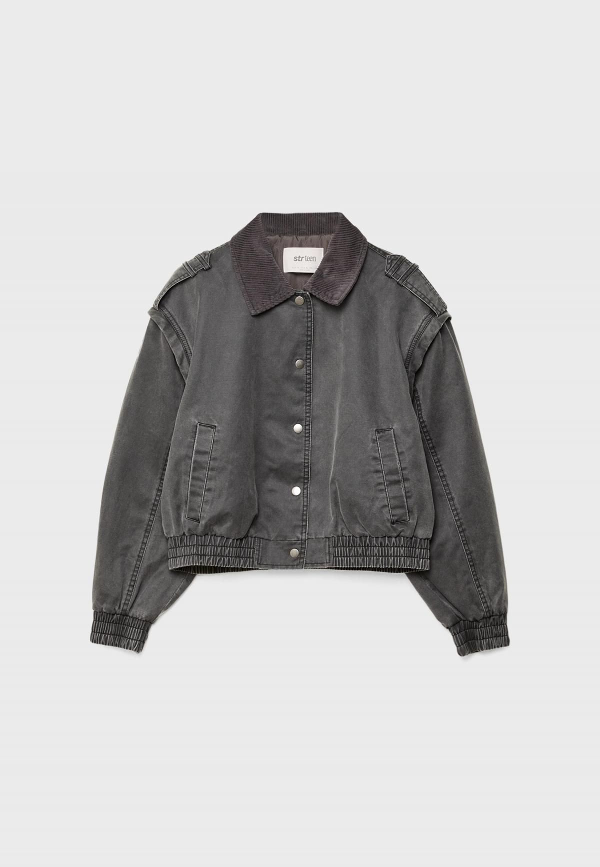 스트라디바리우스 빈티지 워싱 크롭 자켓 8481/721 BLACK - 상품 이미지