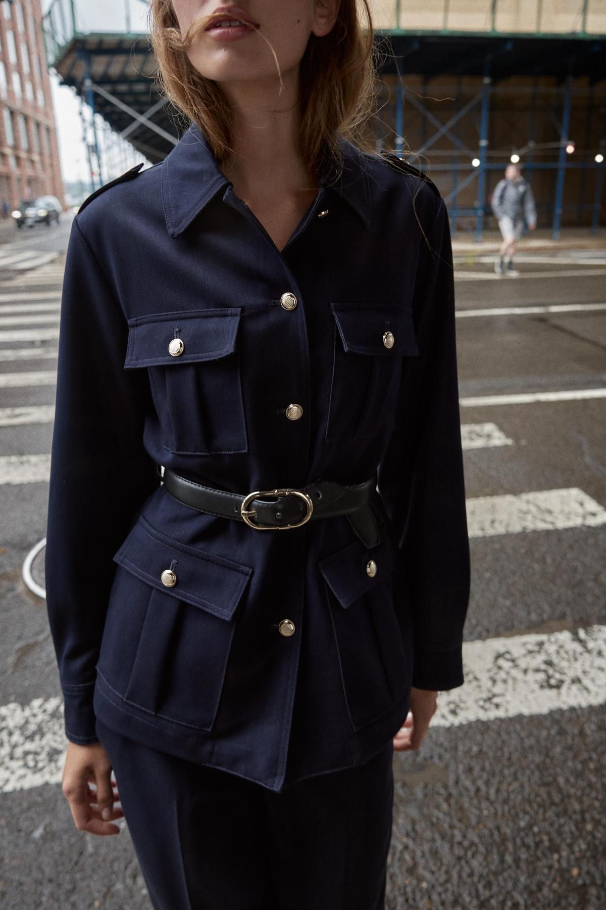 자라 벨티드 테크니컬 패치포켓 유틸리티 재킷 4387/487 NAVY BLUE - 상세 이미지 4