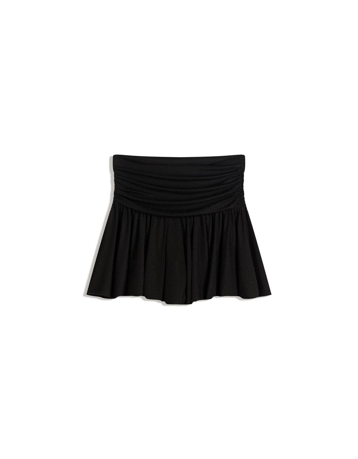 버쉬카 메탈릭 텍스처 플레어 미니 스커트 6190/710 BLACK - 상세 이미지 3