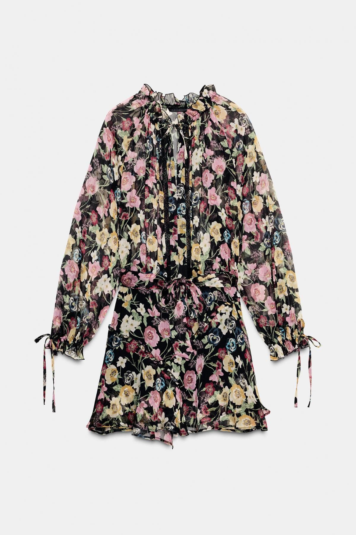 자라 플라워 프린트 러플 미니 원피스 8955/201 MULTICOLOURED - 메인 이미지