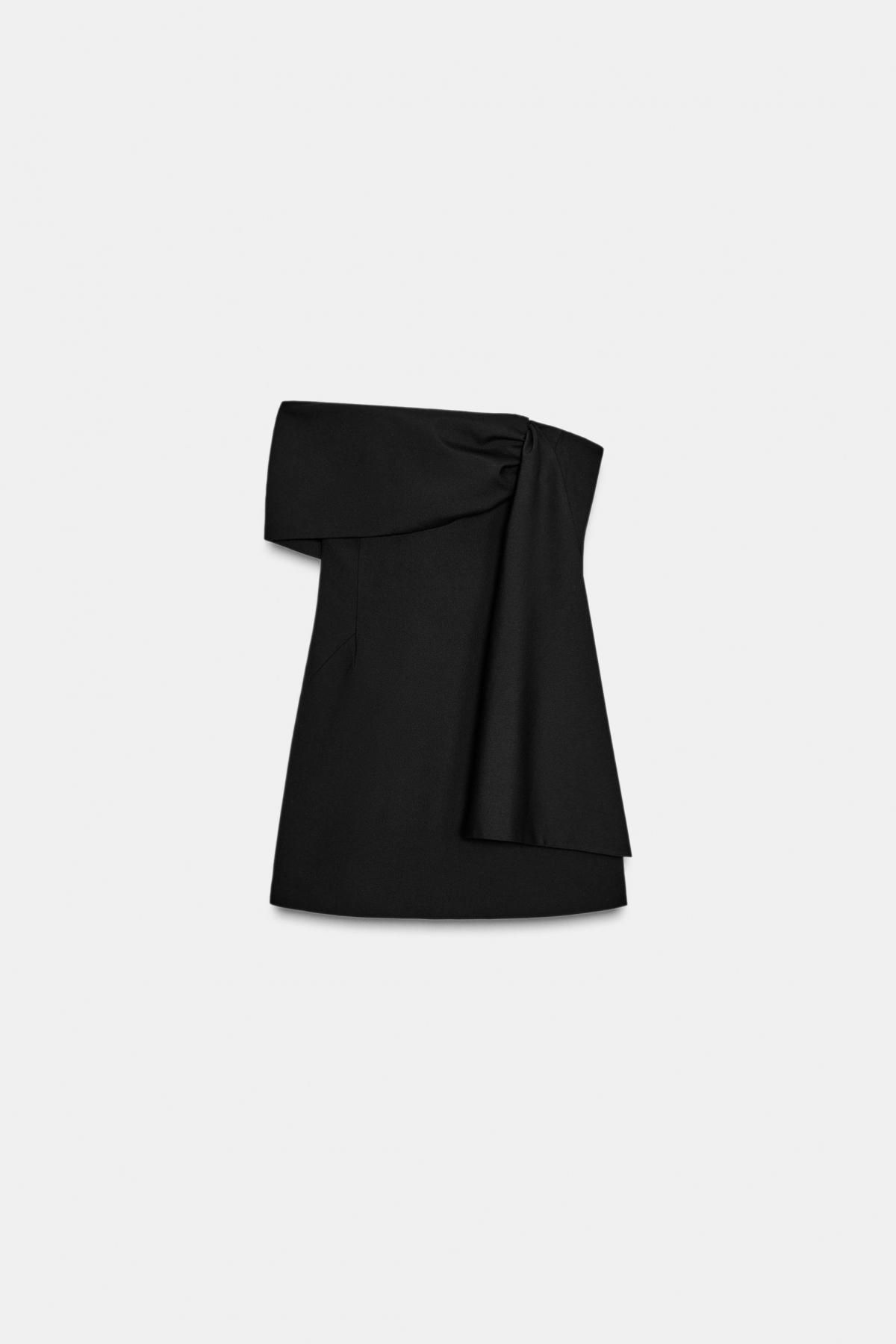 자라 미니멀 오프숄더 스트랩리스 미니 원피스 8698/230 BLACK - 메인 이미지