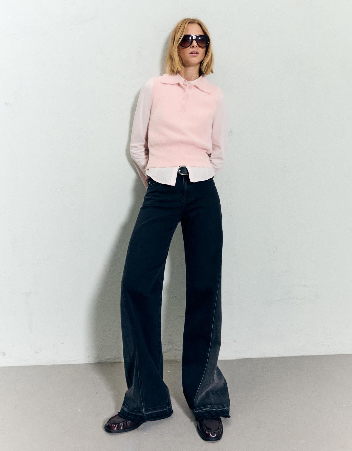 버쉬카 소프트 페일핑크 퍼 폴로카라 베스트 8606/693 PINK - 상세 이미지 5