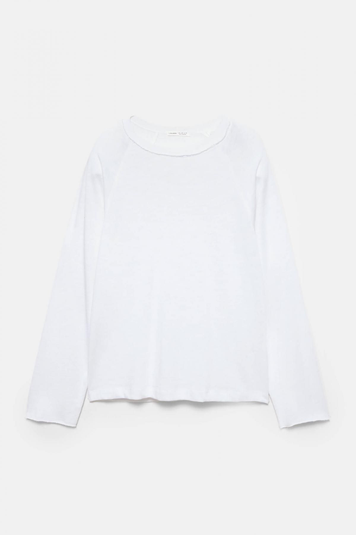 풀앤베어 베이직 라운드넥 코튼 긴팔 래글런 티셔츠 7152/306 WHITE - 상품 이미지